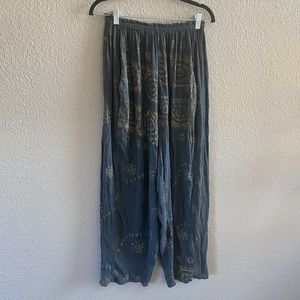 VTG Visual Professional Linen Rayon O/S High Rise Pants Pull On Art To Wear